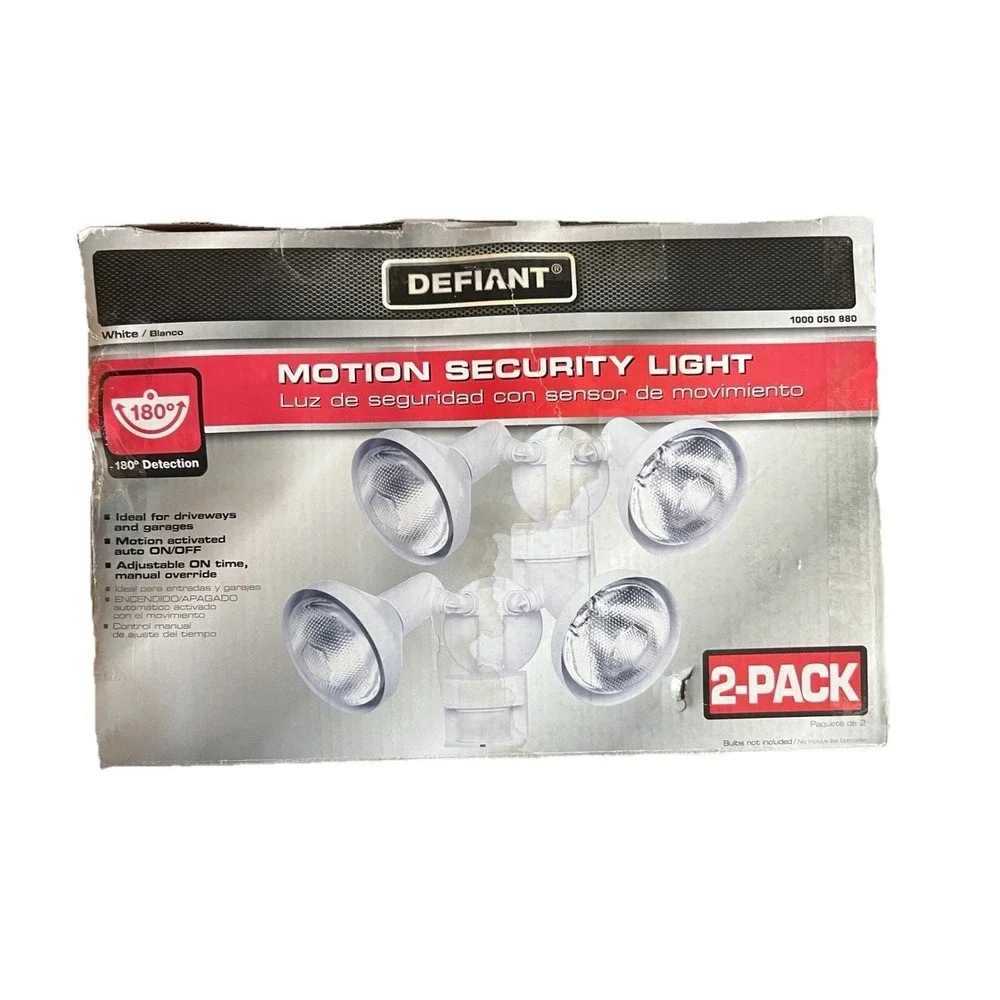 Defiant Motion‎ Security Light 2-Pack White 180° Sensor Open Box Unused